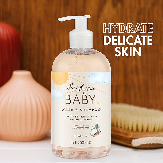 SheaMoisture Baby Wash & Shampoo 100% Virgin Coconut Oil 384ml pump bottle