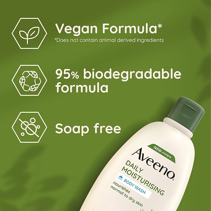 Aveeno Daily Moisturising Body Wash vegan formula soap free