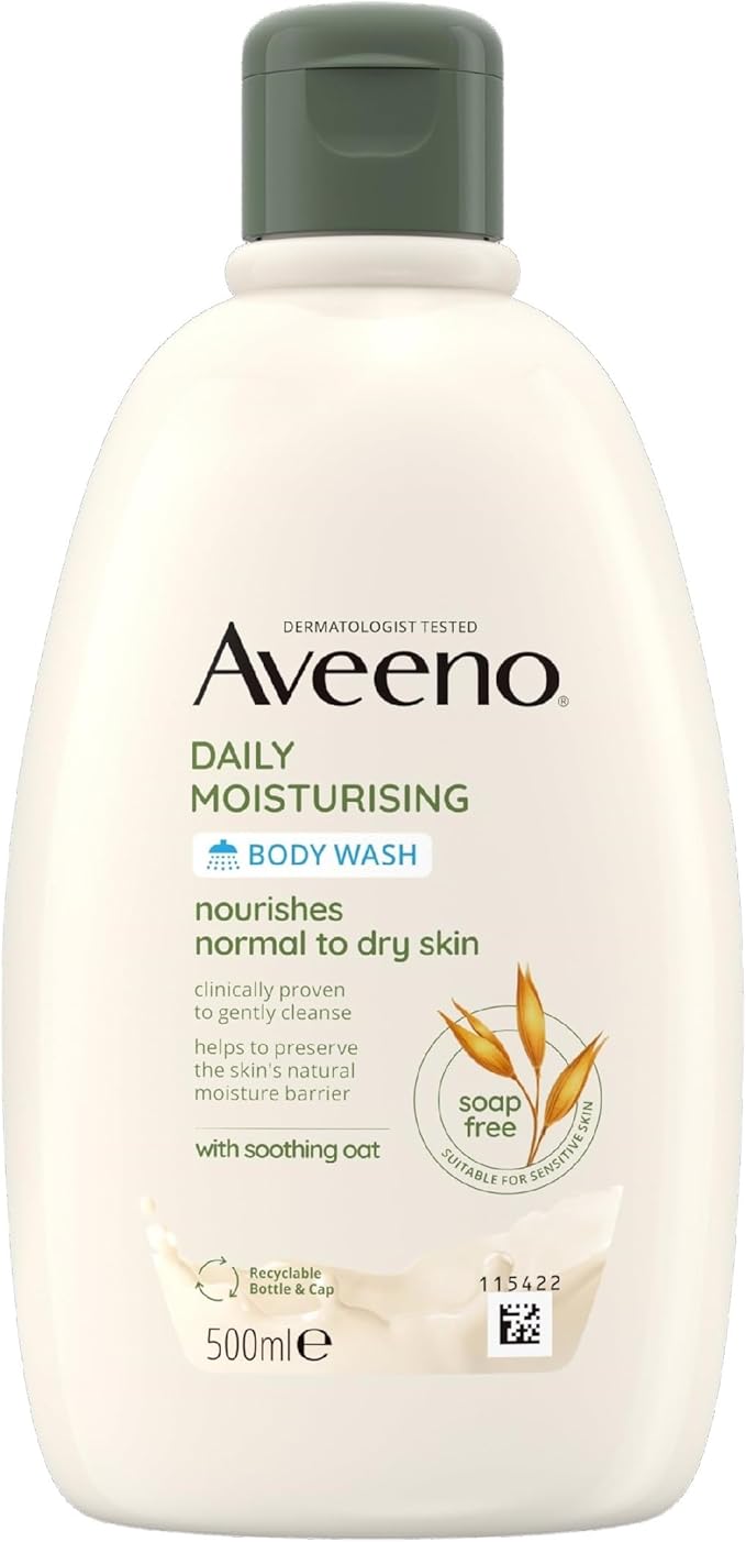 Aveeno Daily Moisturising Body Wash with oat, 500ml bottle, soap-free
