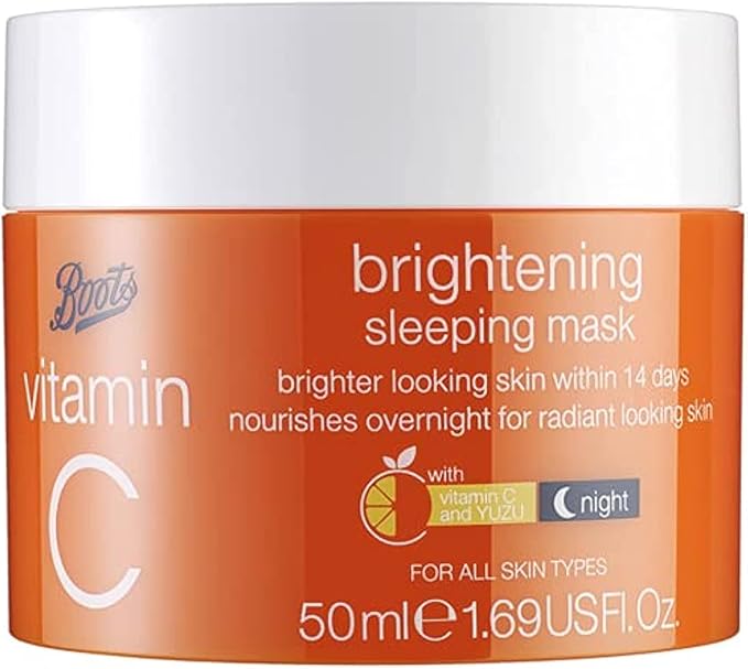 Boots Vitamin C Brightening Sleeping Mask 50ml orange jar