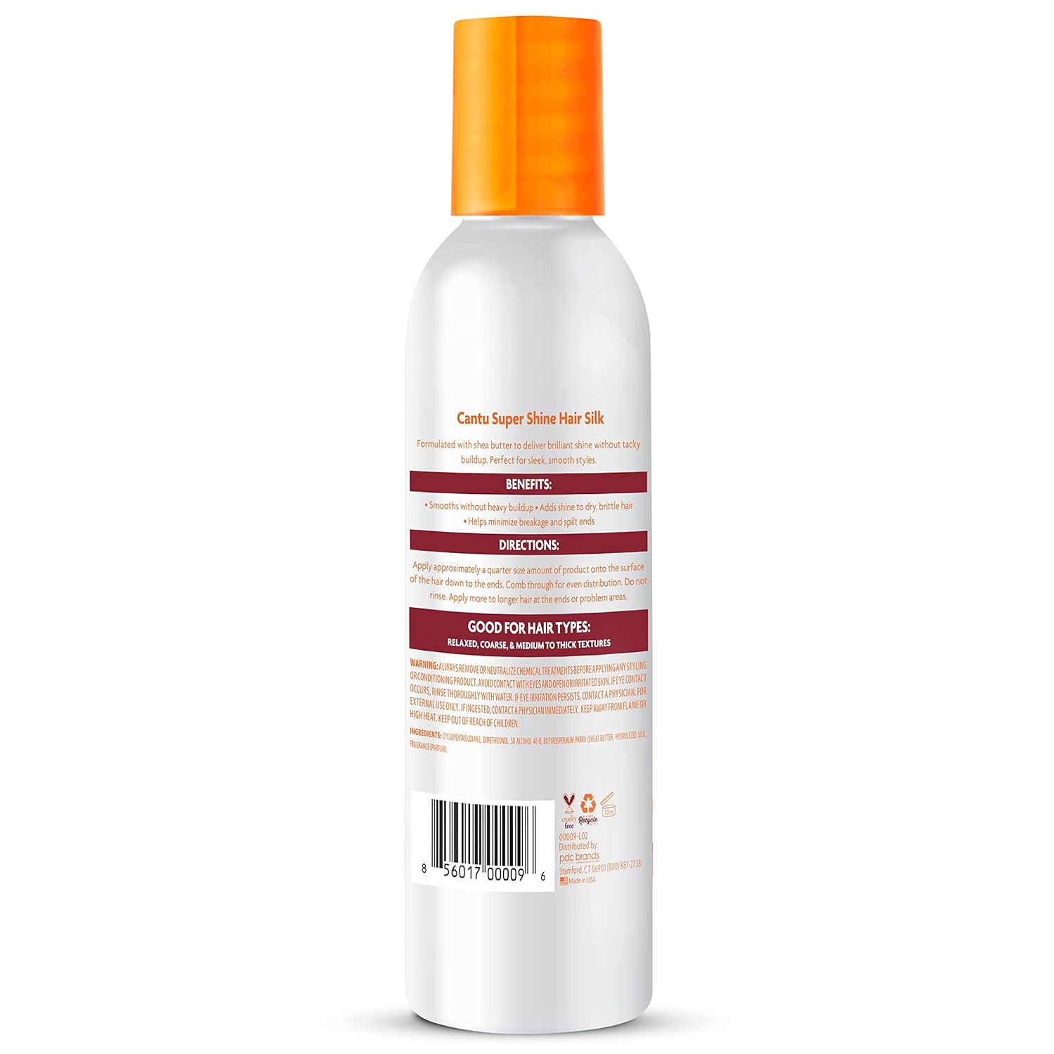 Cantu Shea Butter Super Shine Hair Silk 180ml white bottle with orange cap