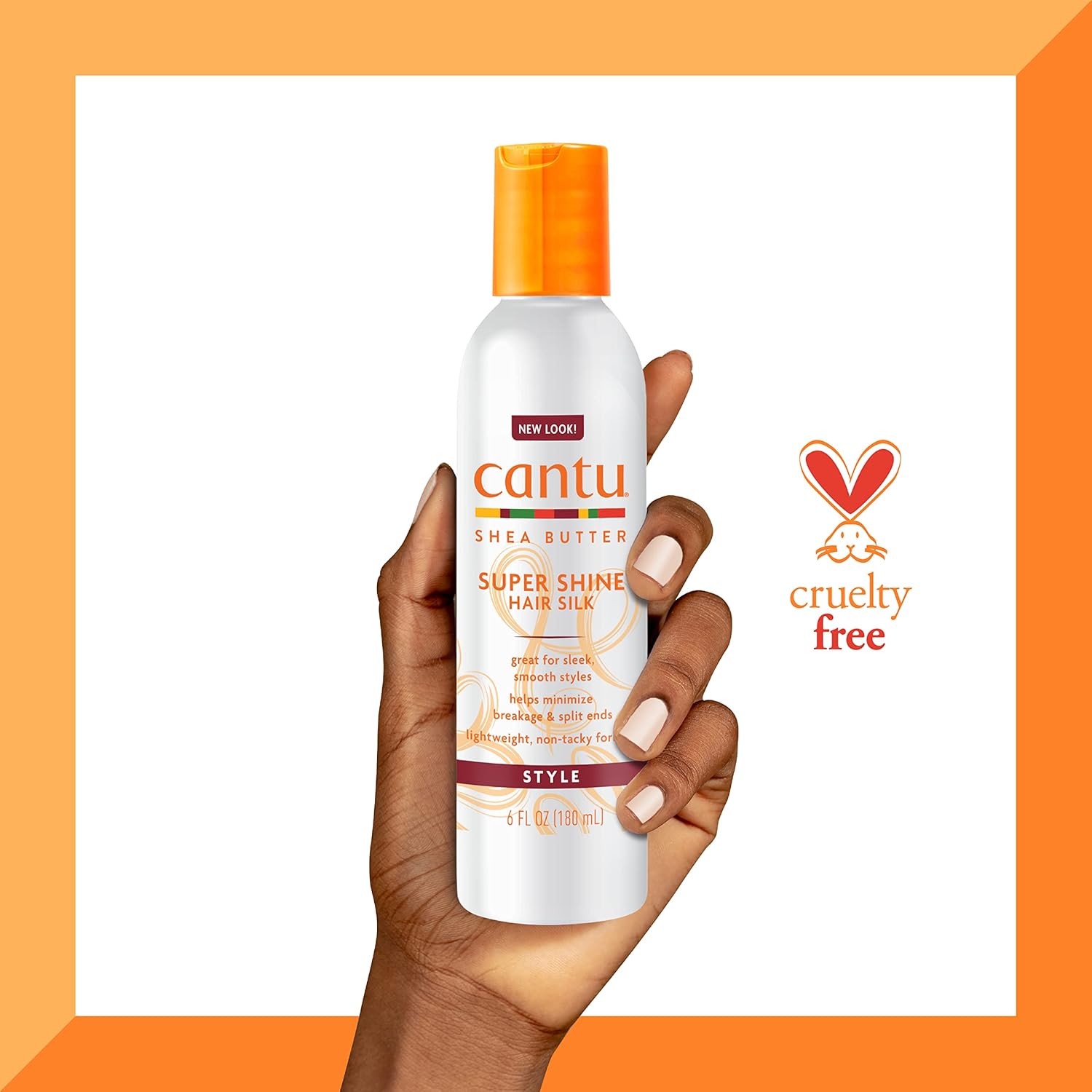 Cantu Shea Butter Super Shine Hair Silk 180ml bottle with orange cap