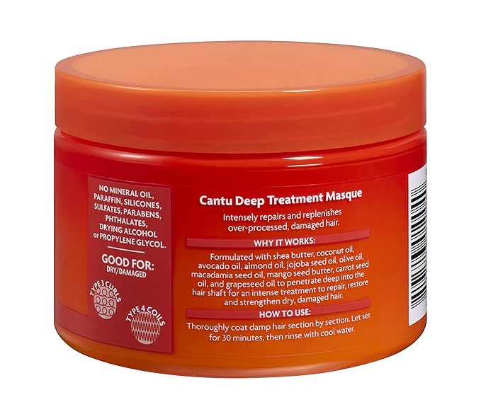 Cantu Grapeseed Strengthening Treatment Masque 340g red jar with orange label