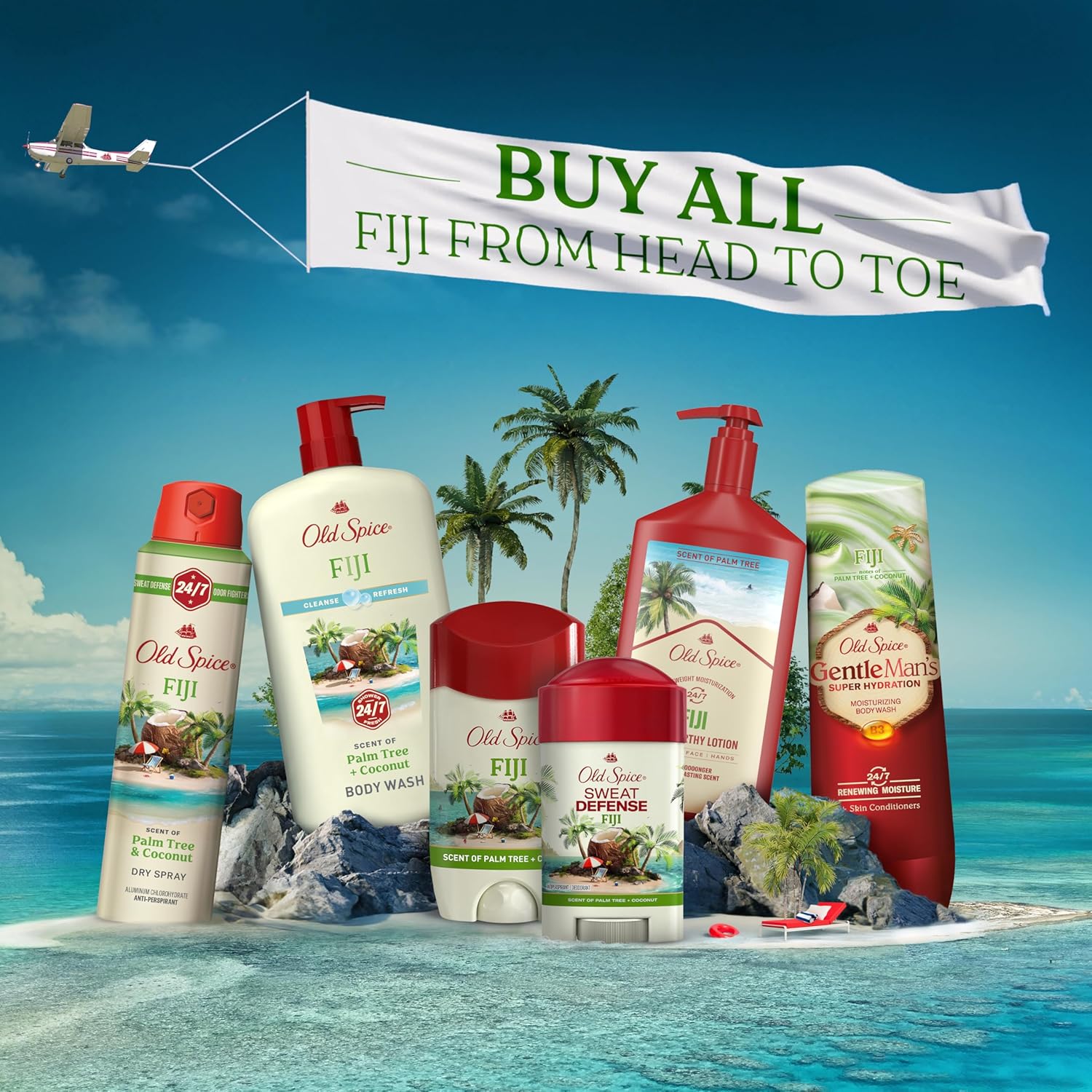 Old Spice Sweat Defense Fiji antiperspirant deodorant 73g stick with red cap
