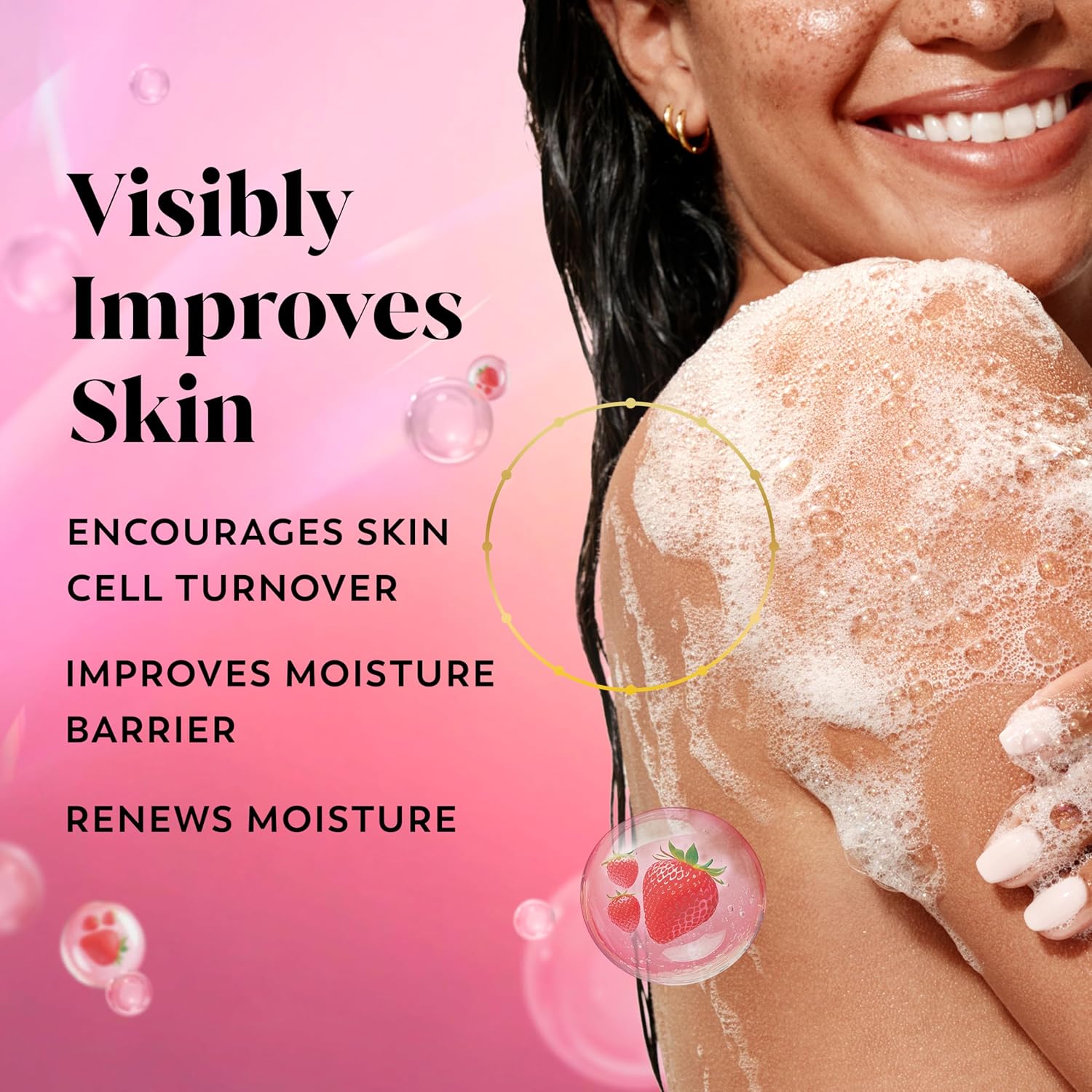Olay Intensely Hydrating Body Wash Strawberry Fizz with Hyaluronic Serum Complex