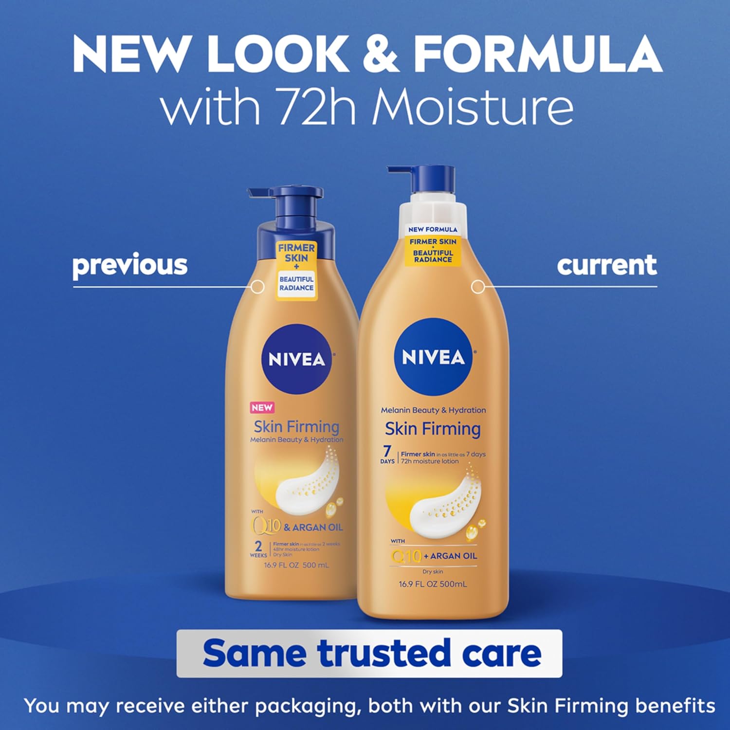 NIVEA Skin Firming Melanin Beauty & Hydration Body Lotion, 500ml pump bottle