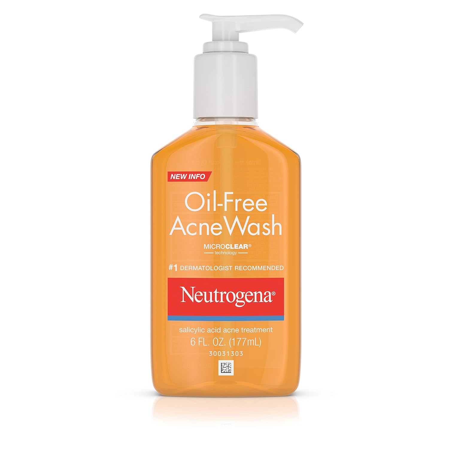 Neutrogena Oil-Free Acne Wash orange liquid 6 fl oz with pump dispenser