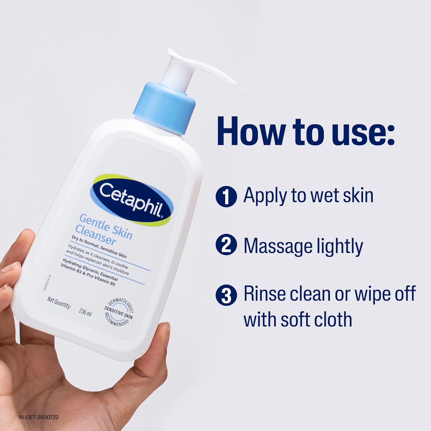 Cetaphil Gentle Skin Cleanser 236ml bottle with blue pump dispenser for sensitive skin