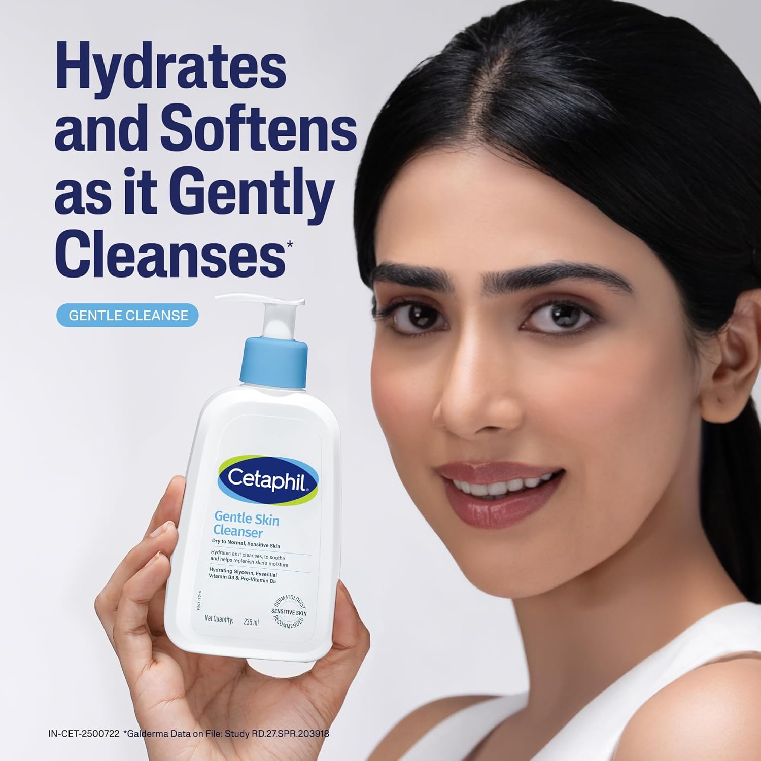 Cetaphil Gentle Skin Cleanser 236ml bottle with blue pump cap for sensitive skin