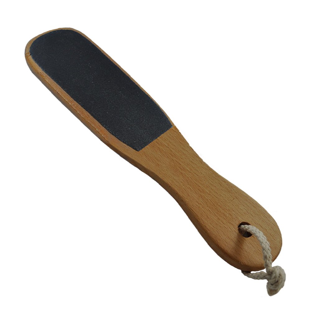 Diane wooden foot file with black grit surface and rope handle