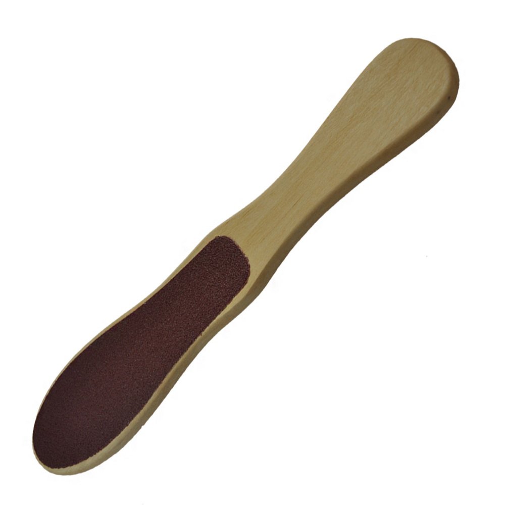 Diane wood foot file with burgundy abrasive surface for pedicure care