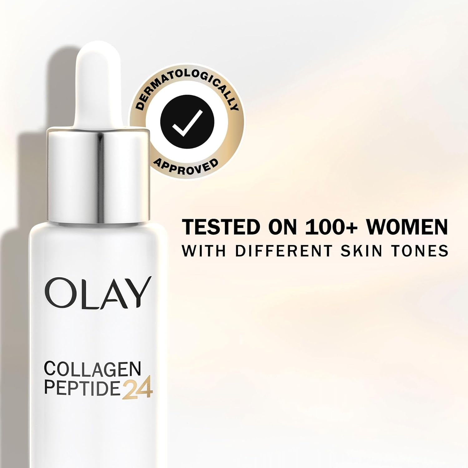 Olay Regenerist Collagen Peptide 24 white serum bottle with dropper, 40 ml