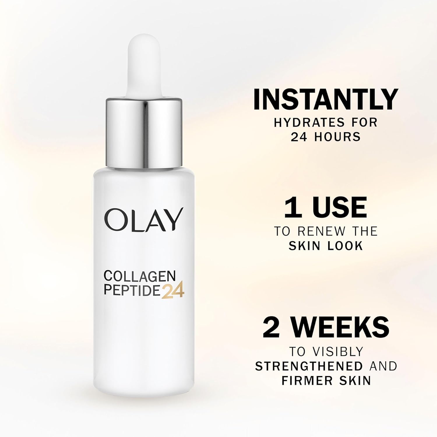 Olay Regenerist Collagen Peptide 24 Sérum 40ml white bottle with dropper