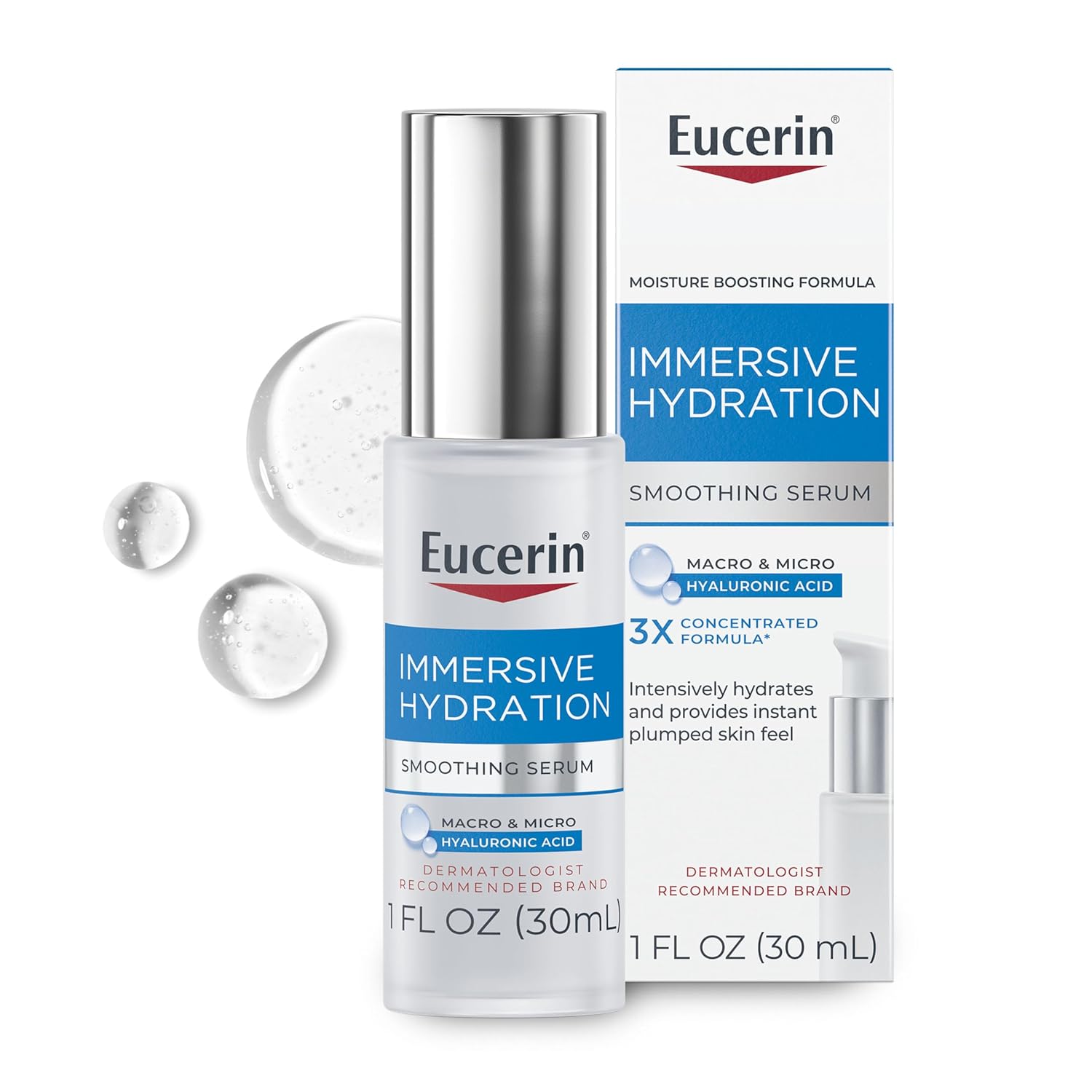 Eucerin Immersive Hydration Smoothing Face Serum 30ml with hyaluronic acid