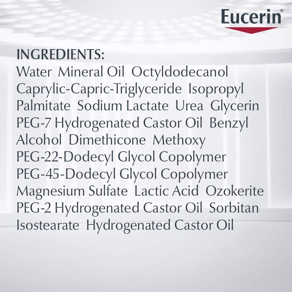 Eucerin Plus Intensive Repair Lotion 8.4 oz bottle ingredients label