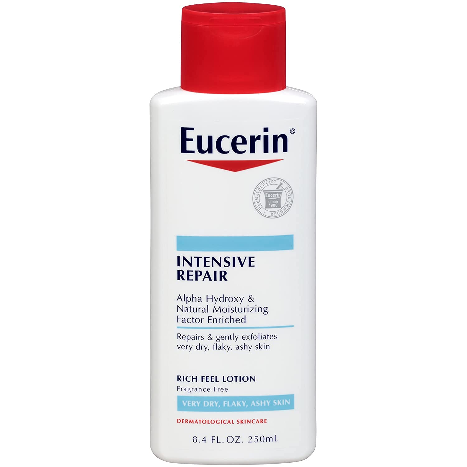 Eucerin Intensive Repair Lotion 8.4 oz white bottle with red cap