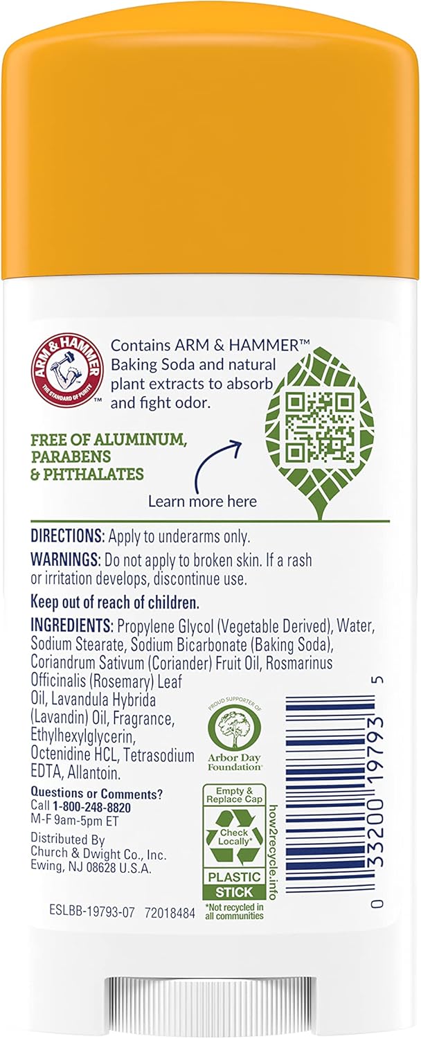 Arm & Hammer Essentials Fresh Rosemary Lavender natural deodorant stick