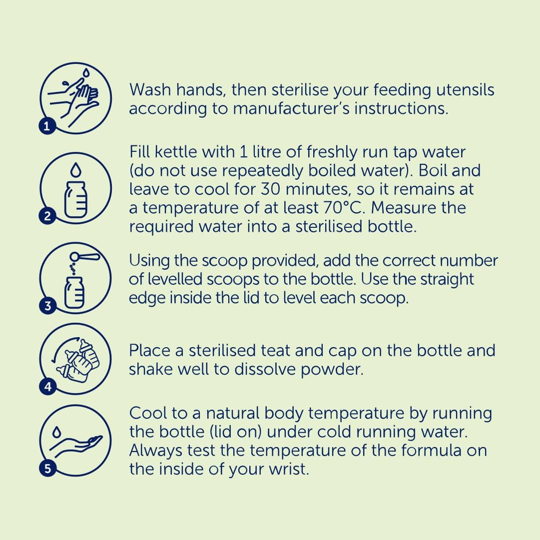 Kendamil Toddler Milk 3 preparation instructions for 12-36 months feeding