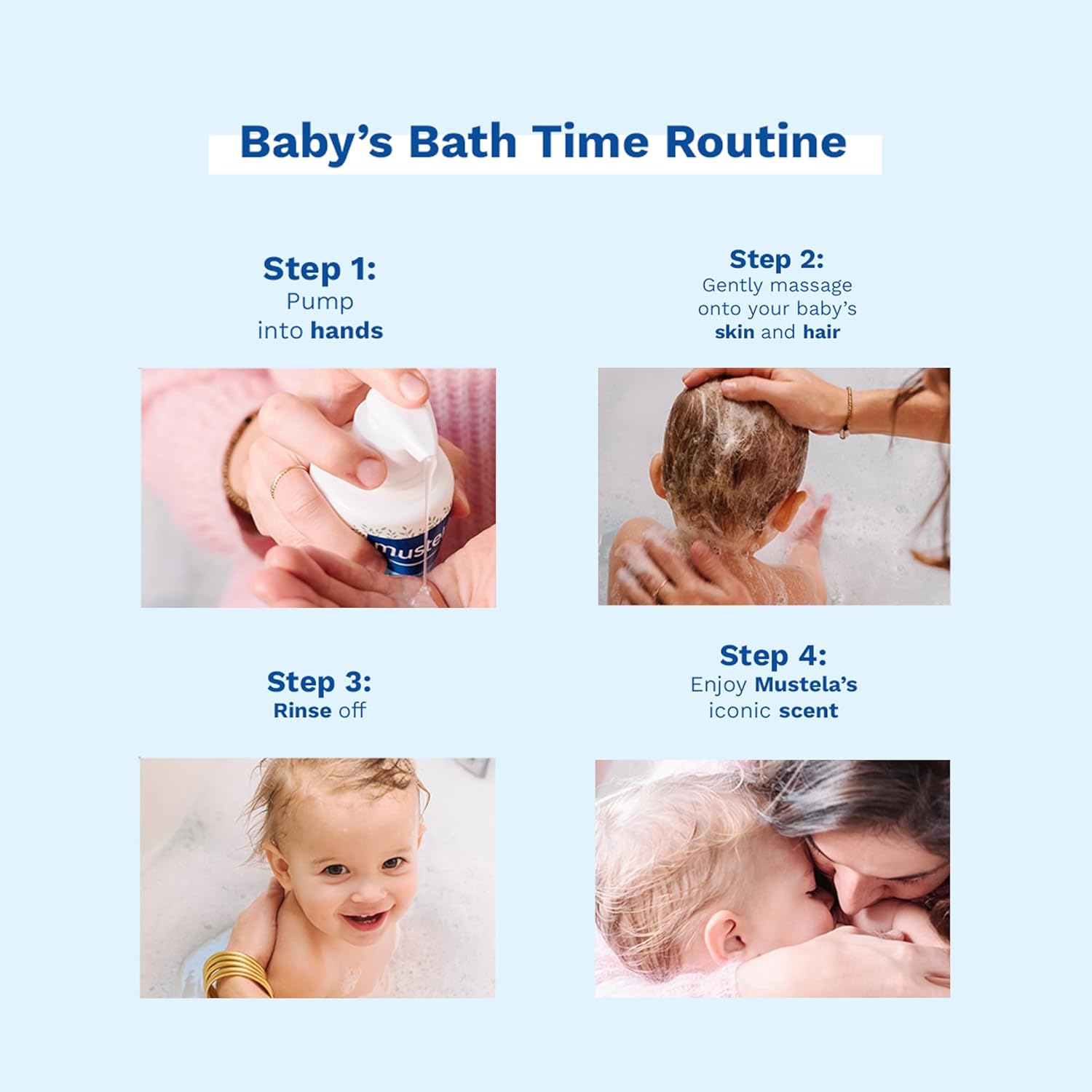 Mustela Gentle Cleansing Gel with Avocado 500ml bottle for baby bath