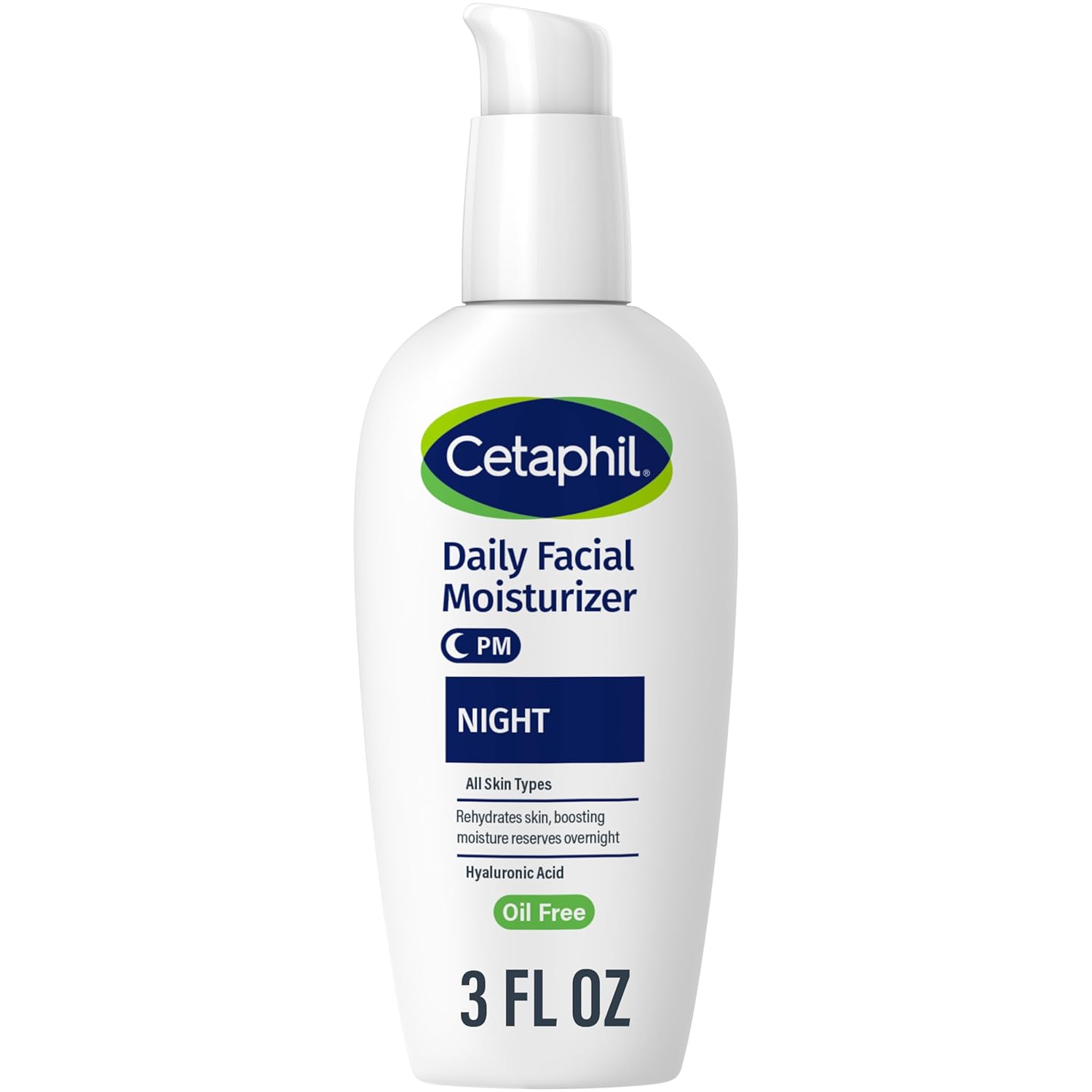 Cetaphil Daily Facial Moisturizer Night 3 fl oz hydrating cream pump bottle