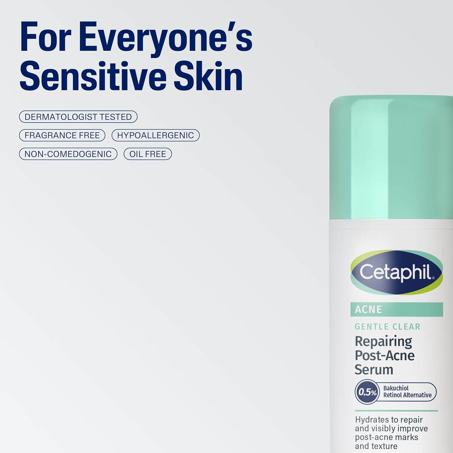 Cetaphil Gentle Clear Repairing Post-Acne Serum mint green bottle 1 fl oz
