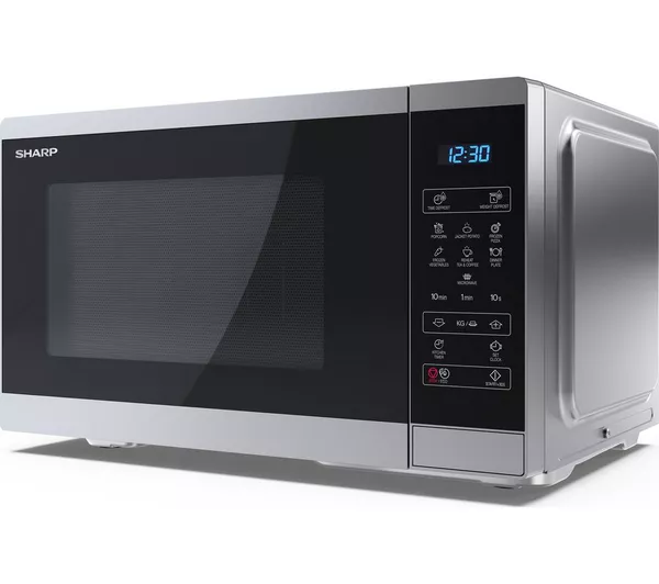 Sharp YC-MS252AU-S solo microwave oven silver finish with digital display