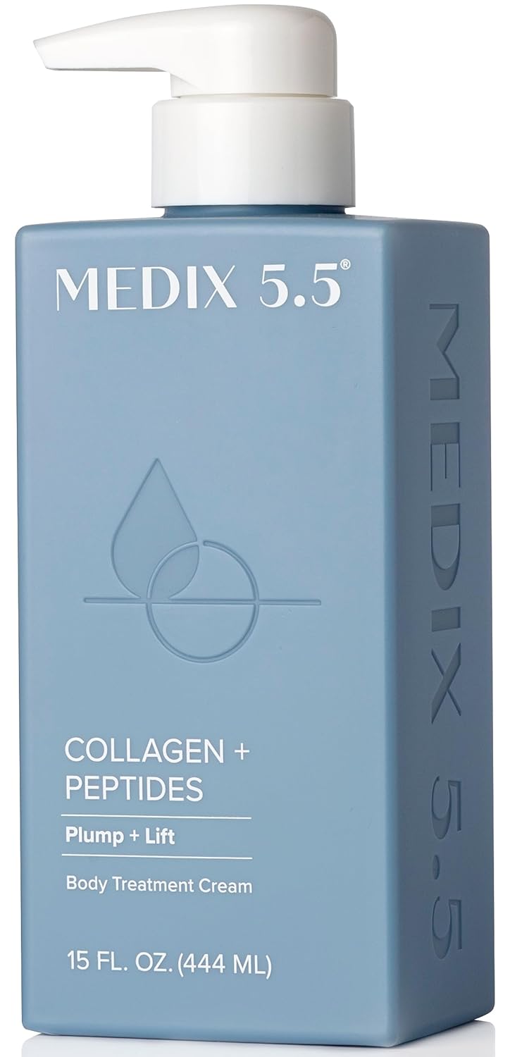Medix 5.5 Collagen Peptides Plump Lift Body Treatment Cream 444ml blue pump bottle