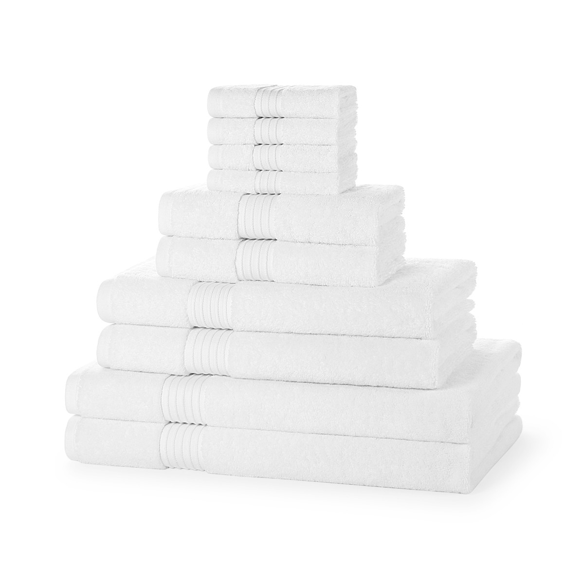 500 GSM luxury hand towels white cotton thick fluffy set