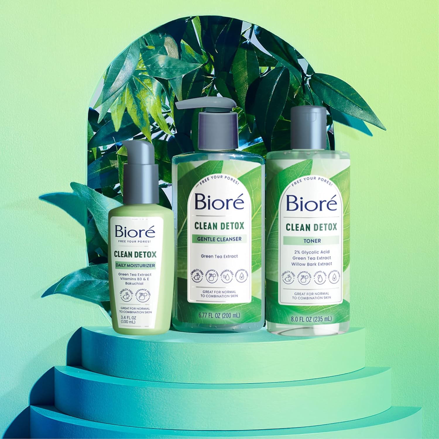 Bioré Clean Detox Daily Moisturizer 100ml with green tea extract