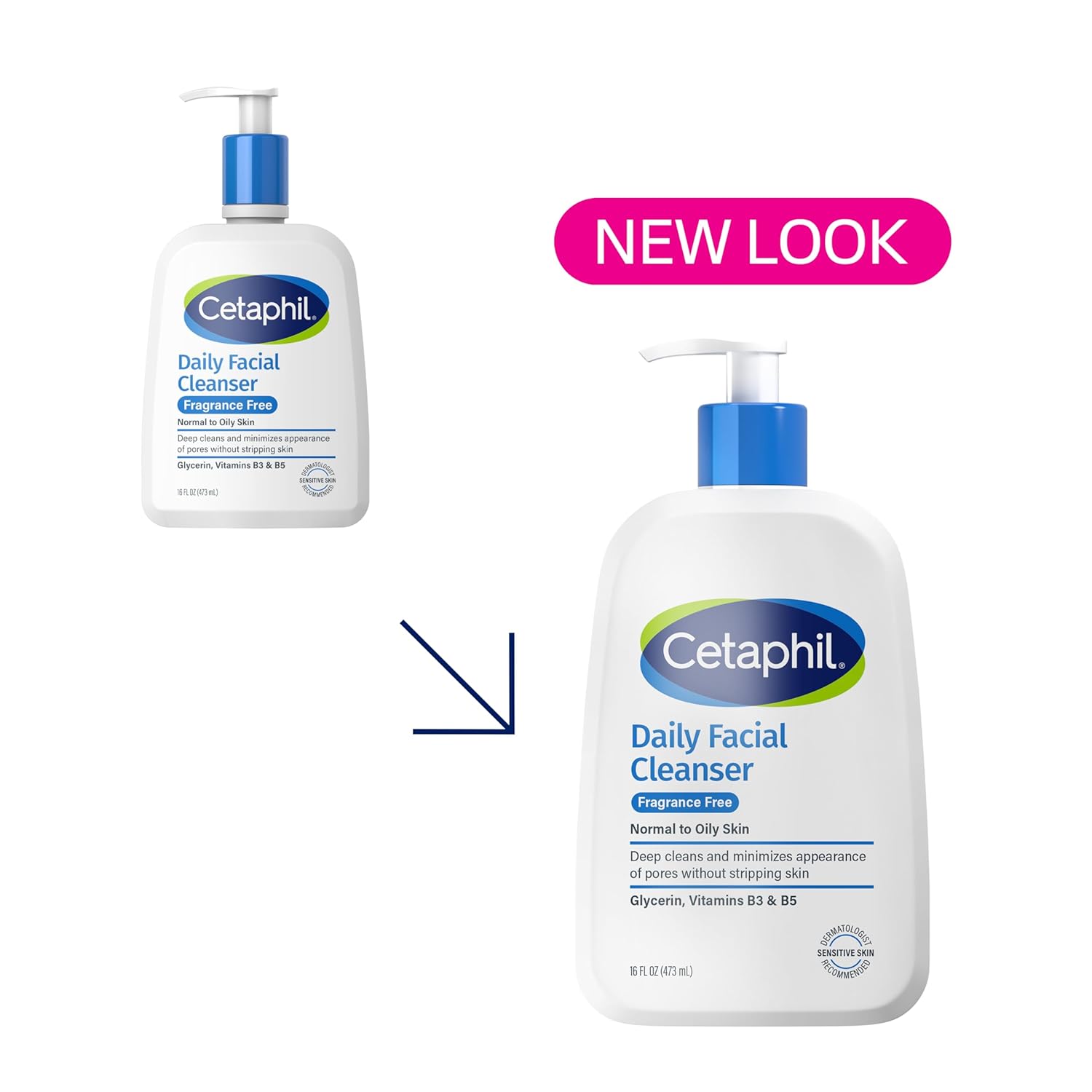 Cetaphil Daily Facial Cleanser Fragrance Free 473 ml pump bottle