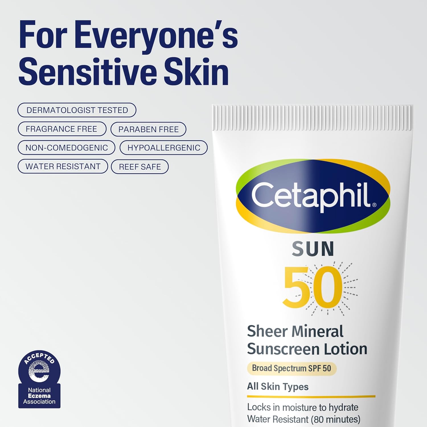 Cetaphil Sheer Mineral Sunscreen Lotion SPF 50, 89 ml tube