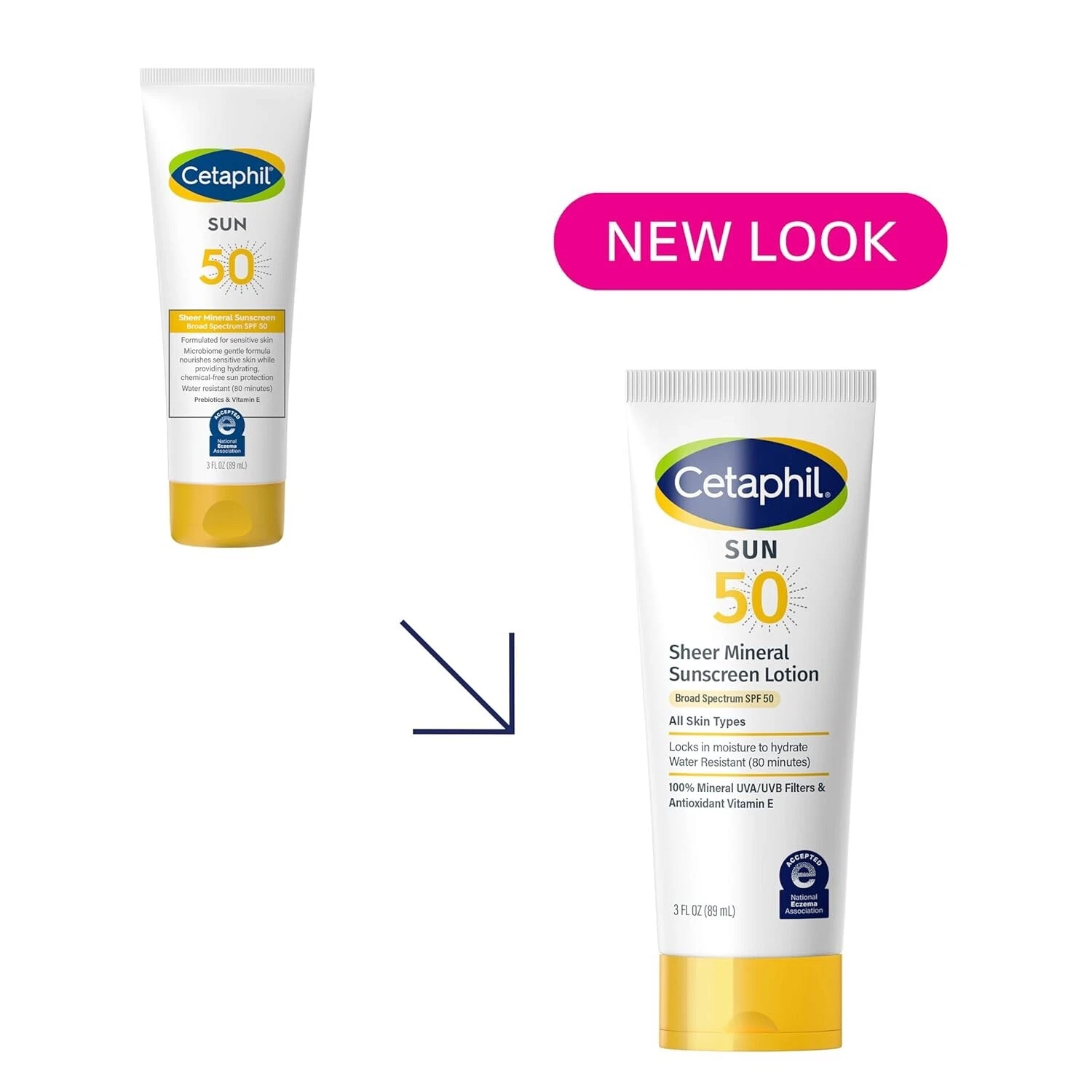 Cetaphil Sheer Mineral Sunscreen Lotion SPF 50, 89 ml tube with yellow cap