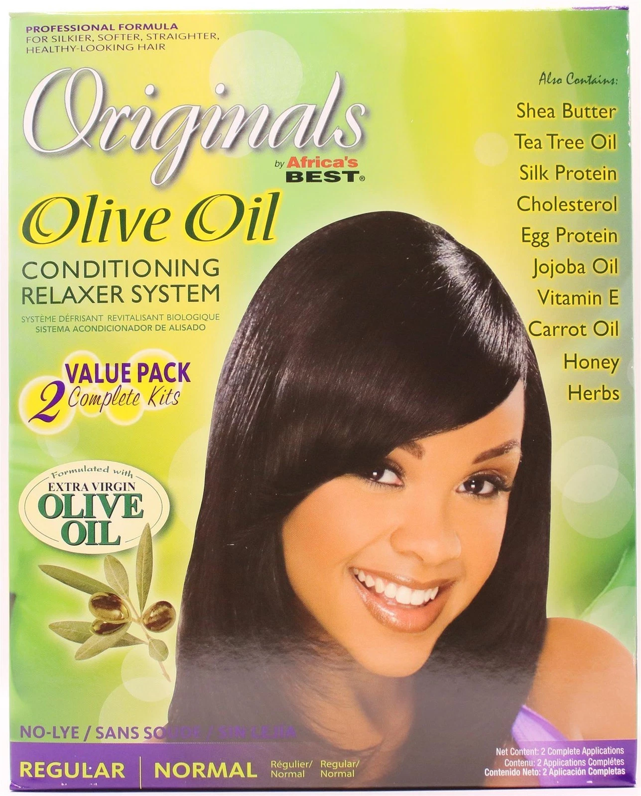 Africa's Best Organics Olive Oil Conditioning Relaxer System Regular, value pack two kits