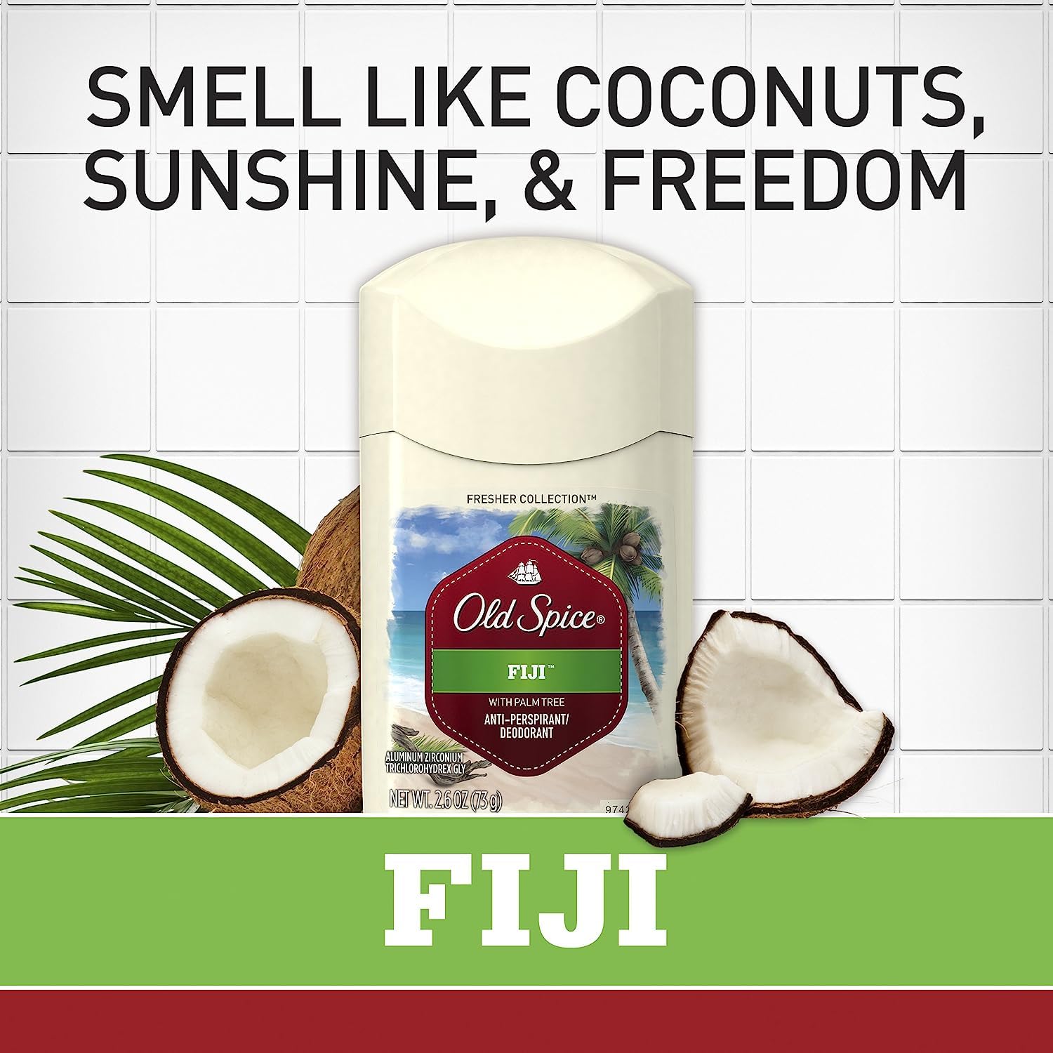 Old Spice Fresher Collection Fiji scent anti-perspirant deodorant stick, 3.4 oz