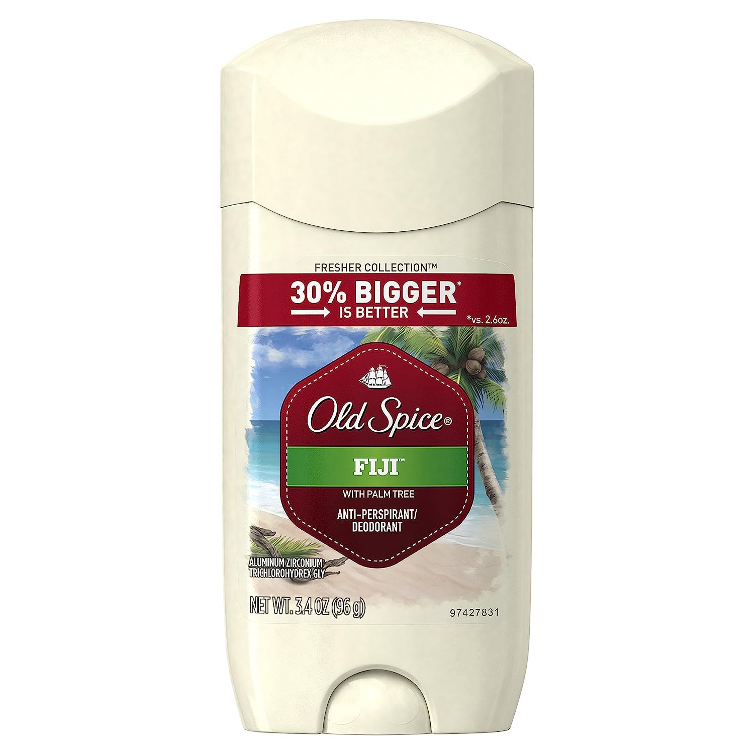 Old Spice Fiji scent anti-perspirant deodorant stick, 3.4 oz, cream coloured