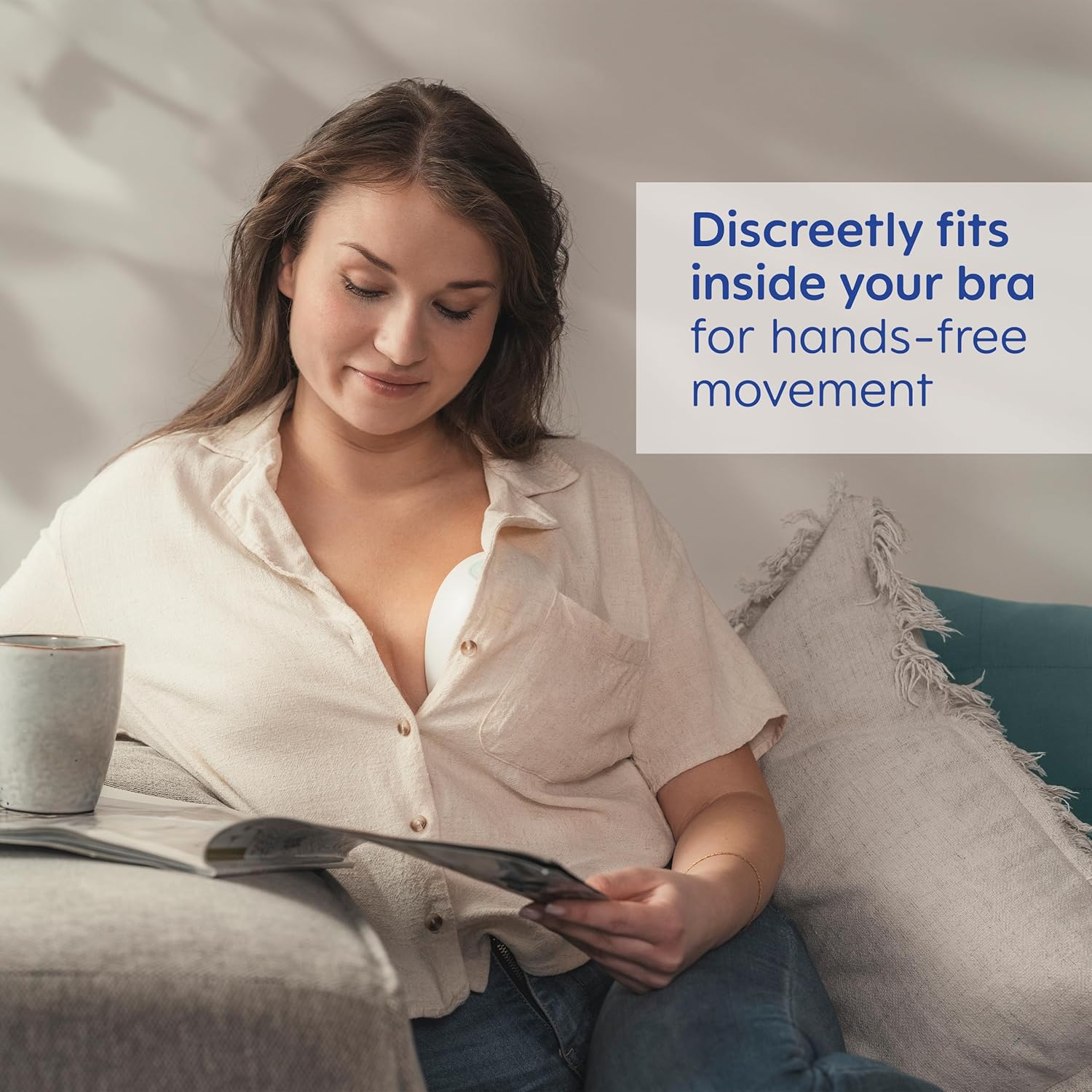 MAM Move Double Wearable Breast Pump, white, hands-free nursing