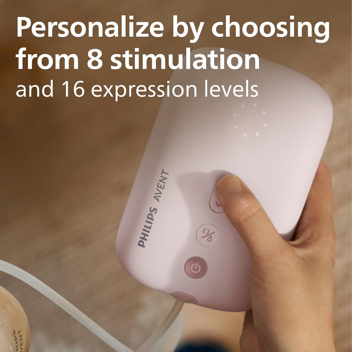 Philips Avent pink double electric breast pump with control buttons