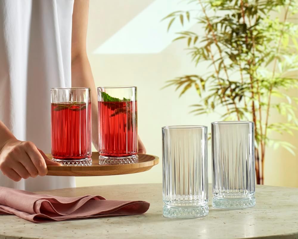 Pasabahce Elysia hi-ball glasses 15oz clear glass set of six