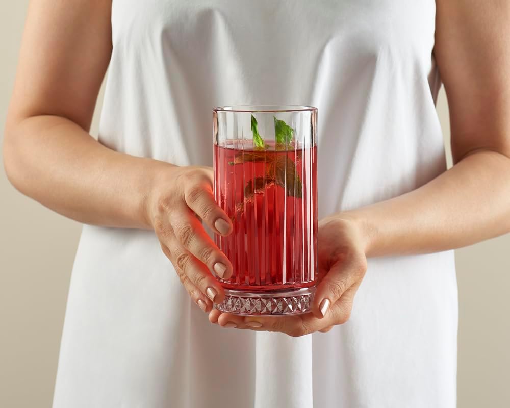 Pasabahce Elysia hi-ball glass 45cl with vertical ridges, set of six pieces