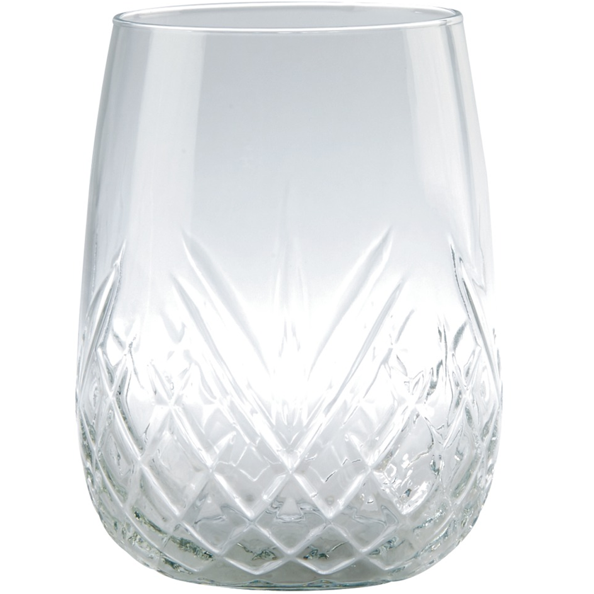 Borgonovo Rococo stemless tumbler 16oz clear glass set of six