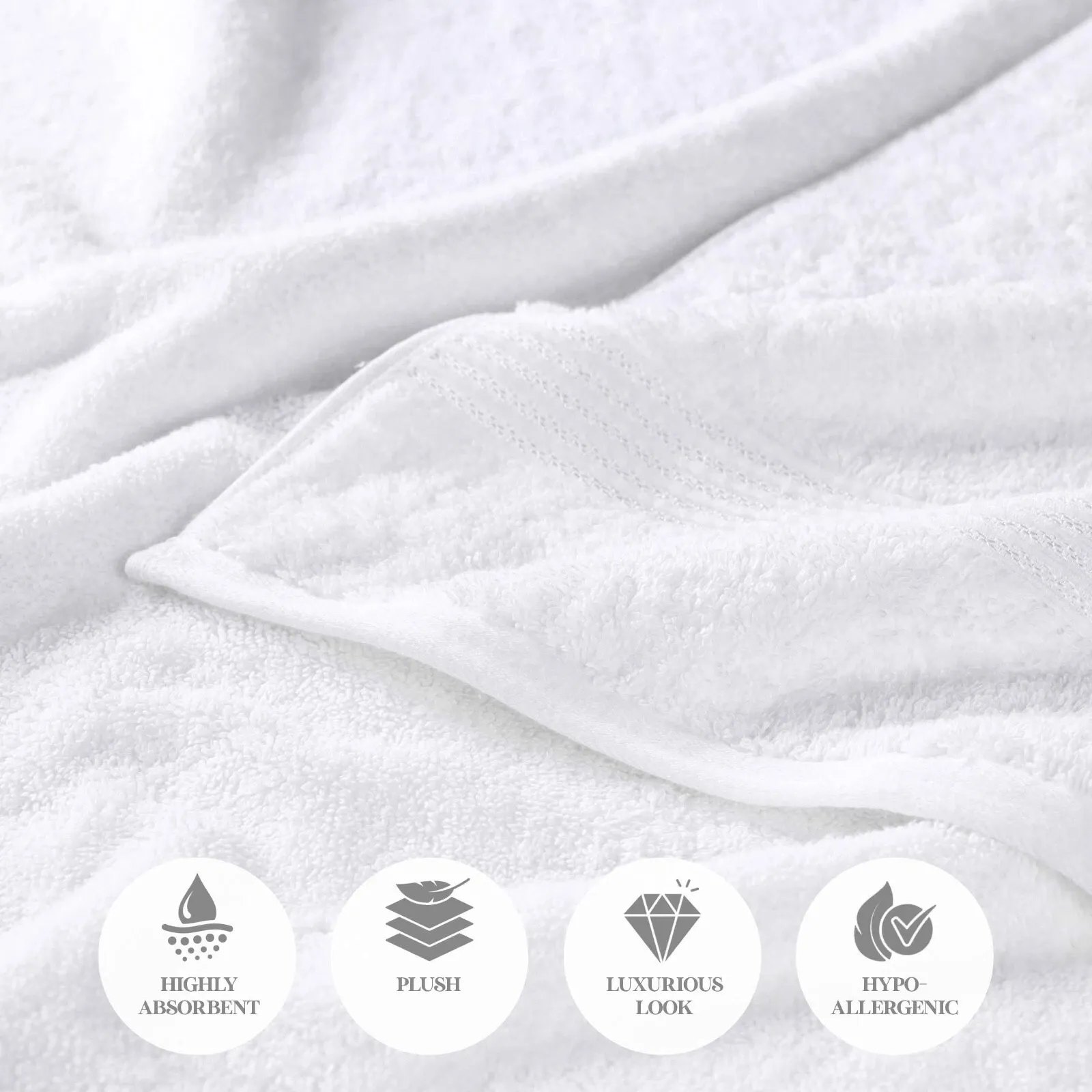 White Pearls Ultimate 600 Gsm Collection bath towel- White 1 Pc (51 cm x 84) cm — photo 4