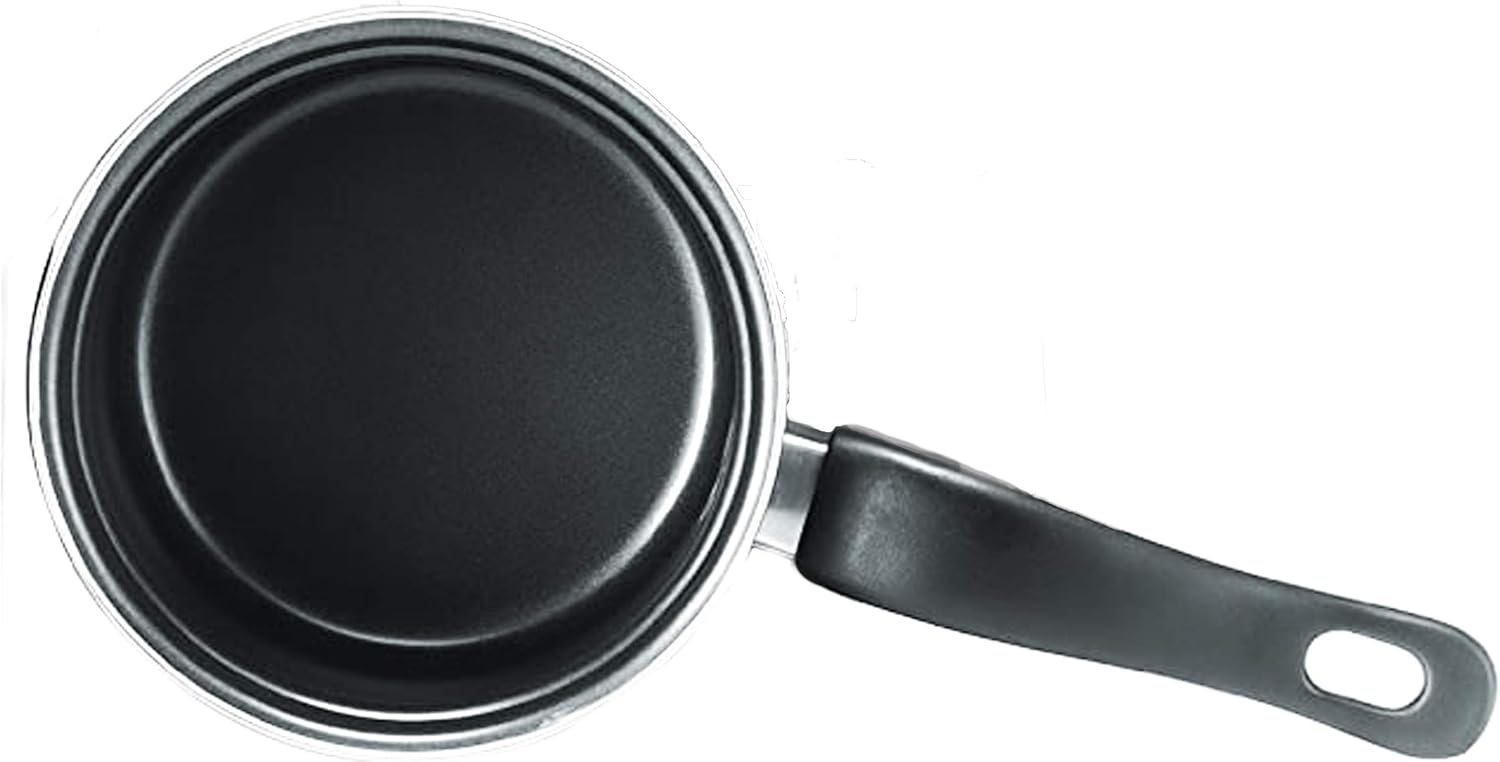 KitchenCraft Everyday 14cm carbon steel milk pan with black handle