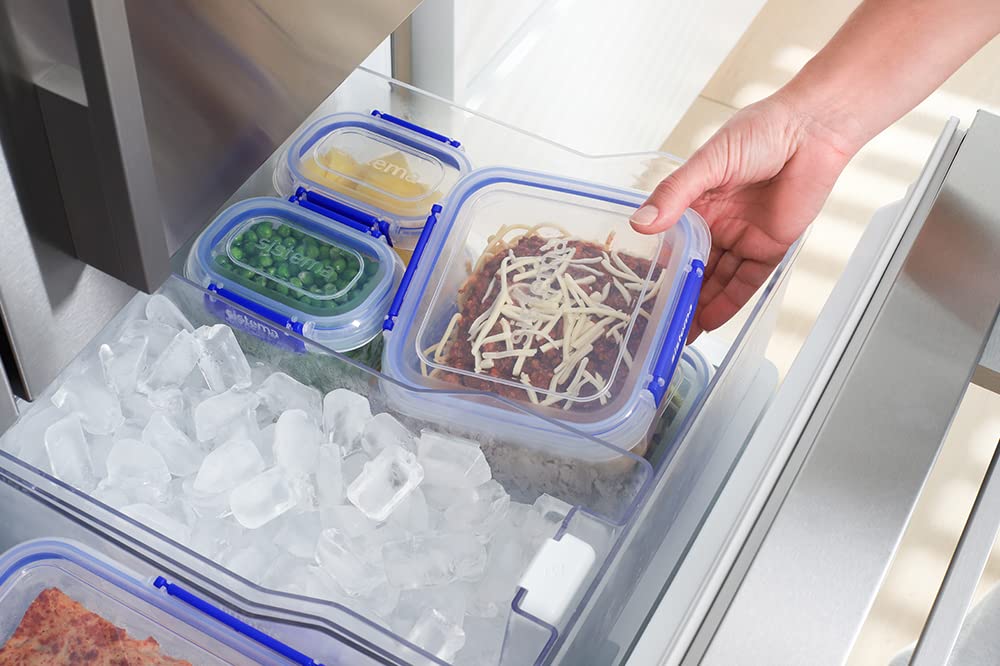 Sistema KLIP IT PLUS 1L rectangular food storage container with blue clips