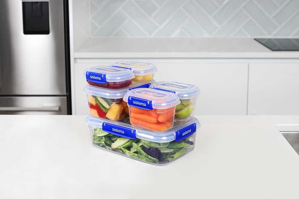 Sistema KLIP IT PLUS 1L rectangle food storage container with blue clips