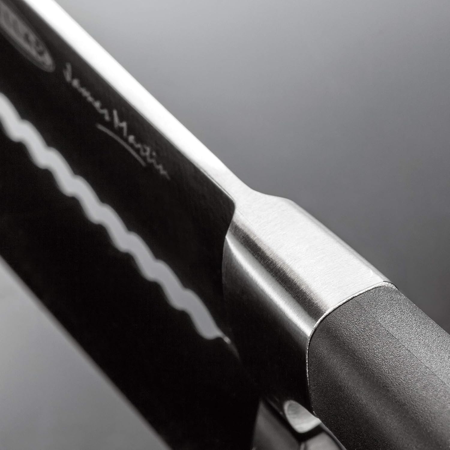 Stellar James Martin 9cm paring knife stainless steel black handle close-up