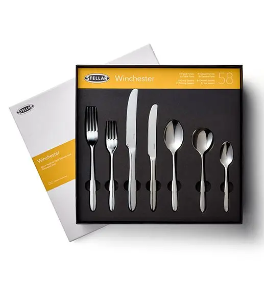 Stellar Winchester 58 piece cutlery set with forks, knives and spoons