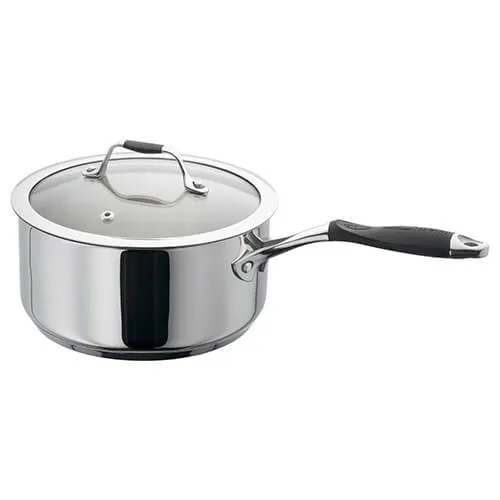 Stellar James Martin stainless steel saucepan 20cm with vented glass lid