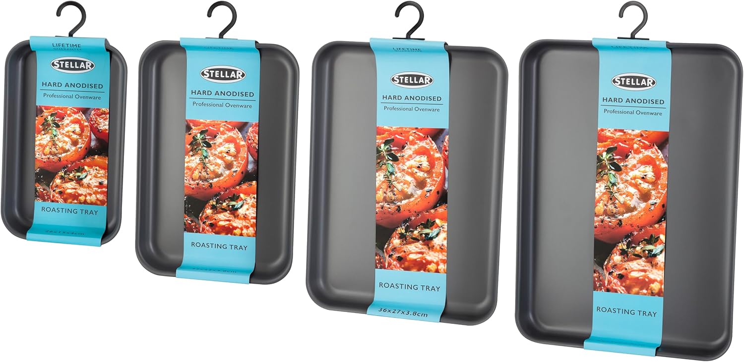 Stellar Expert Hard Anodised dark grey baking tray 30 x 20cm rectangular