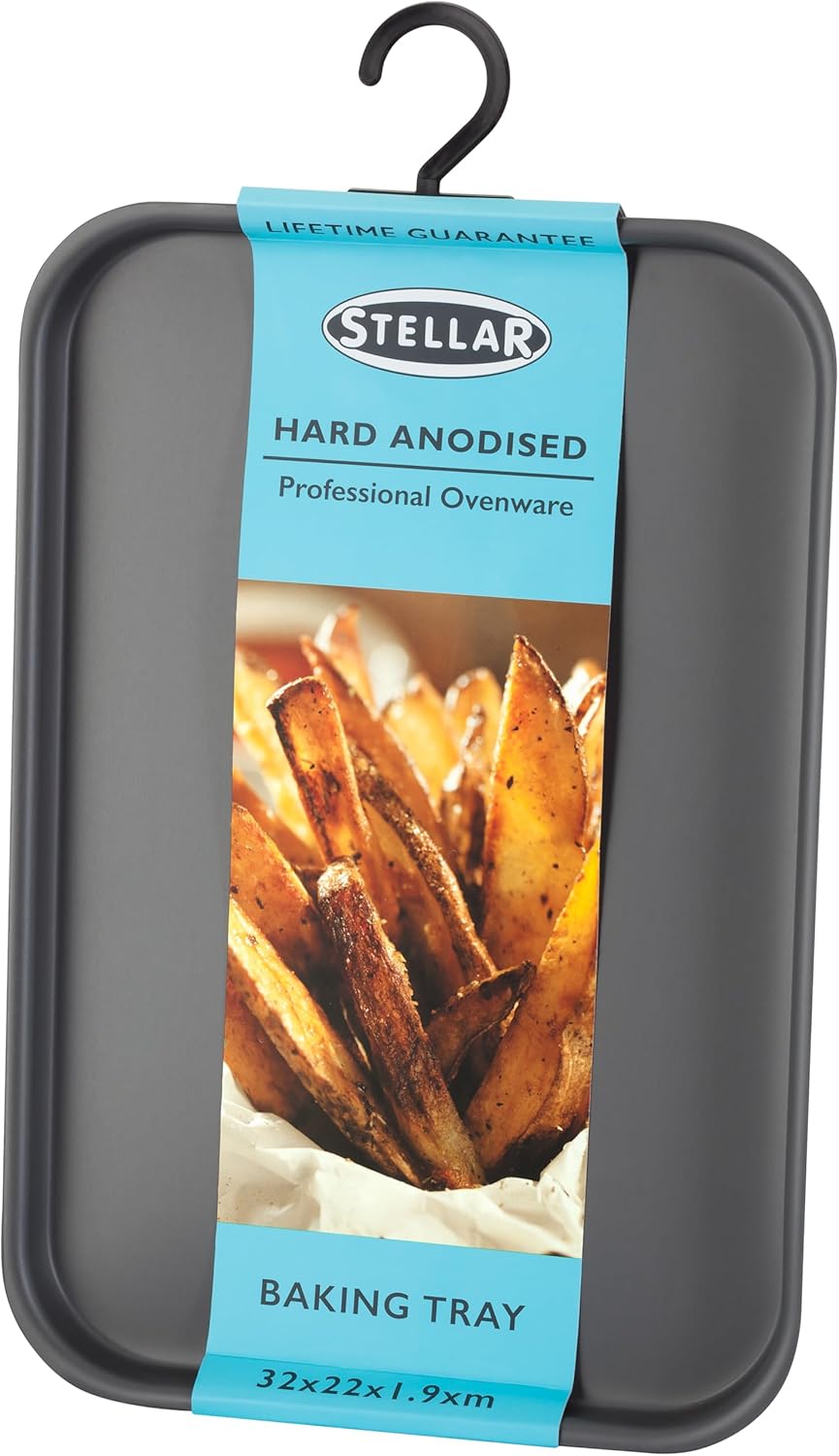 Stellar Expert Hard Anodised professional baking tray, dark grey, rectangular