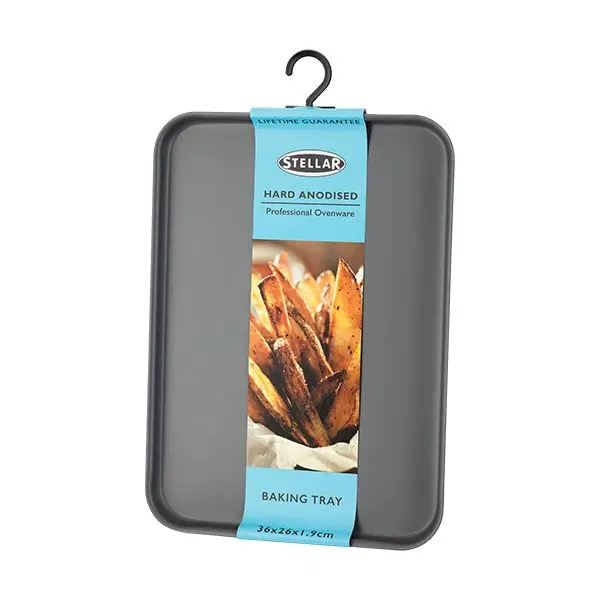 Stellar hard anodised baking tray, 36 x 25 cm, professional oven cookware